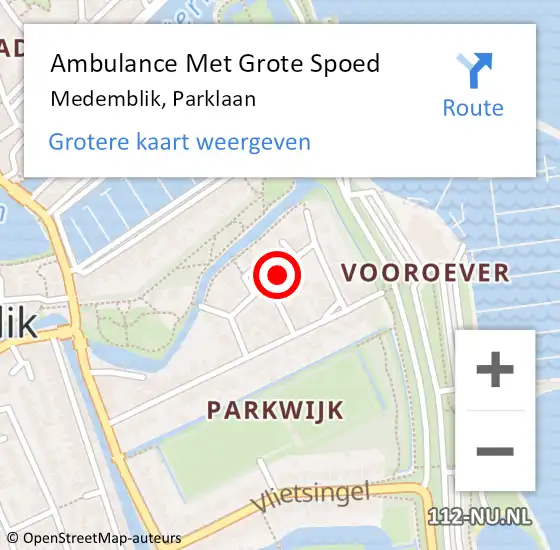 Locatie op kaart van de 112 melding: Ambulance Met Grote Spoed Naar Medemblik, Parklaan op 25 mei 2018 16:45