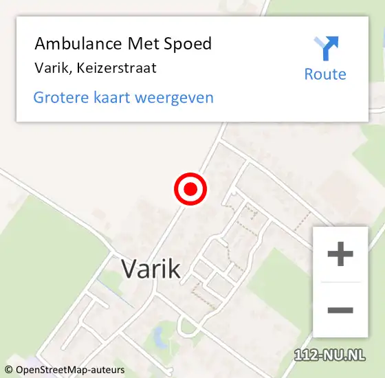 Locatie op kaart van de 112 melding: Ambulance Met Spoed Naar Varik, Keizerstraat op 25 mei 2018 17:29