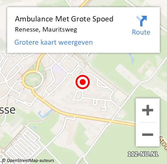 Locatie op kaart van de 112 melding: Ambulance Met Grote Spoed Naar Renesse, Mauritsweg op 25 mei 2018 17:45