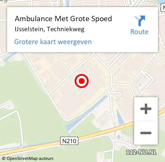 Locatie op kaart van de 112 melding: Ambulance Met Grote Spoed Naar IJsselstein, Techniekweg op 25 februari 2014 16:28