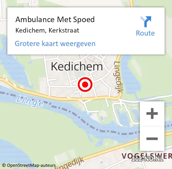 Locatie op kaart van de 112 melding: Ambulance Met Spoed Naar Kedichem, Kerkstraat op 25 mei 2018 19:00