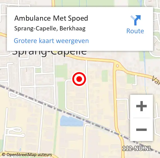 Locatie op kaart van de 112 melding: Ambulance Met Spoed Naar Sprang-Capelle, Berkhaag op 25 mei 2018 20:23