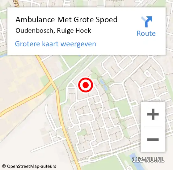 Locatie op kaart van de 112 melding: Ambulance Met Grote Spoed Naar Oudenbosch, Ruige Hoek op 25 mei 2018 20:40