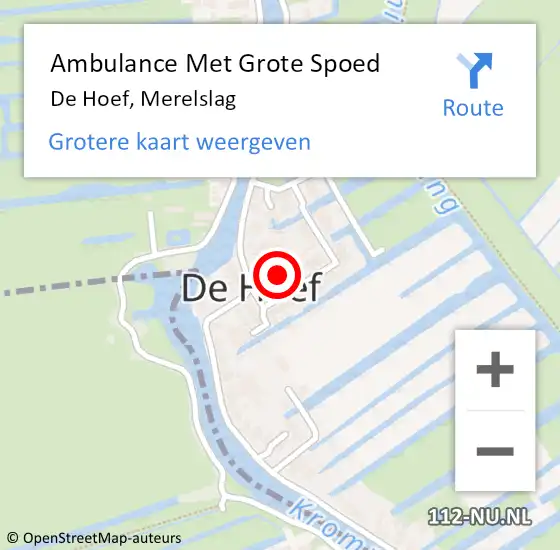 Locatie op kaart van de 112 melding: Ambulance Met Grote Spoed Naar De Hoef, Merelslag op 25 mei 2018 20:44