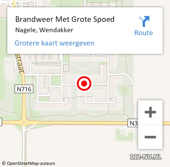 Locatie op kaart van de 112 melding: Brandweer Met Grote Spoed Naar Nagele, Wendakker op 25 mei 2018 21:02