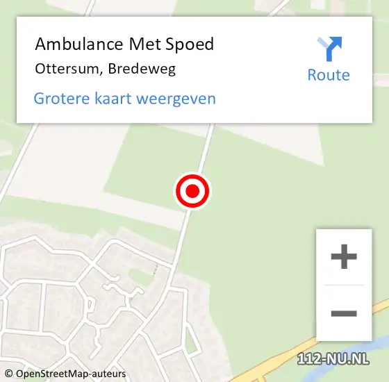 Locatie op kaart van de 112 melding: Ambulance Met Spoed Naar Ottersum, Bredeweg op 25 mei 2018 21:46