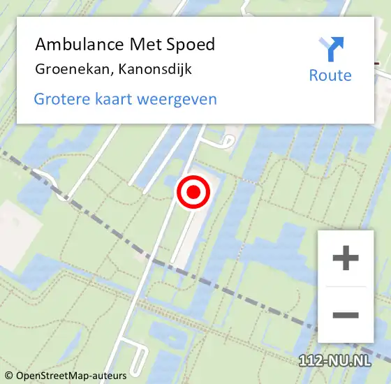 Locatie op kaart van de 112 melding: Ambulance Met Spoed Naar Groenekan, Kanonsdijk op 25 mei 2018 21:46