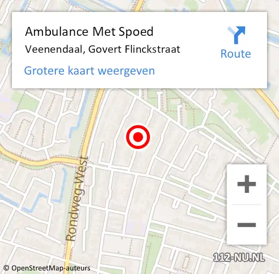 Locatie op kaart van de 112 melding: Ambulance Met Spoed Naar Veenendaal, Govert Flinckstraat op 25 mei 2018 22:10