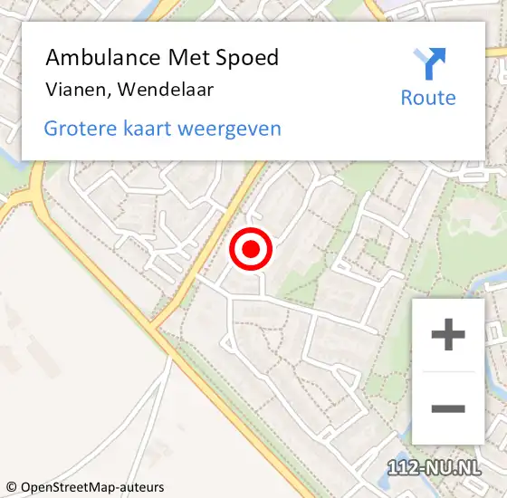 Locatie op kaart van de 112 melding: Ambulance Met Spoed Naar Vianen, Wendelaar op 25 mei 2018 22:37