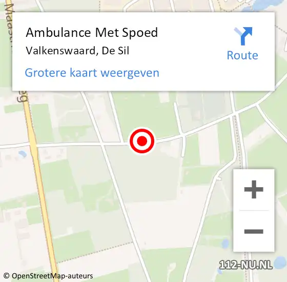 Locatie op kaart van de 112 melding: Ambulance Met Spoed Naar Valkenswaard, De Sil op 25 mei 2018 23:23