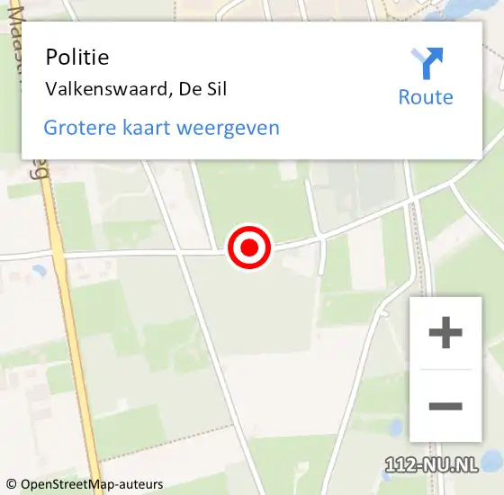 Locatie op kaart van de 112 melding: Politie Valkenswaard, De Sil op 25 mei 2018 23:26