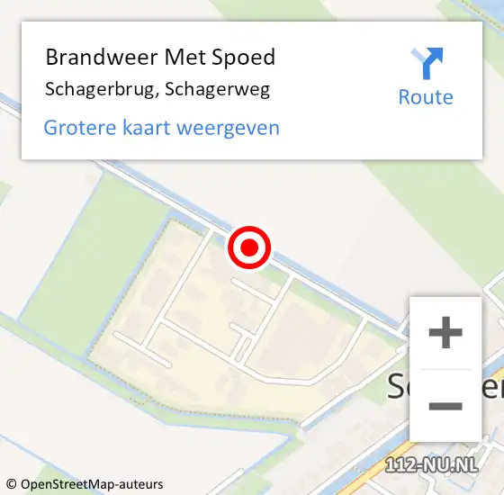 Locatie op kaart van de 112 melding: Brandweer Met Spoed Naar Schagerbrug, Schagerweg op 26 mei 2018 01:15