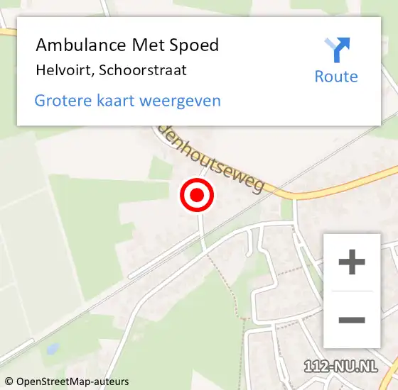 Locatie op kaart van de 112 melding: Ambulance Met Spoed Naar Helvoirt, Schoorstraat op 26 mei 2018 04:59