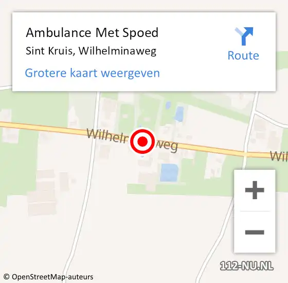 Locatie op kaart van de 112 melding: Ambulance Met Spoed Naar Sint Kruis, Wilhelminaweg op 26 mei 2018 07:21