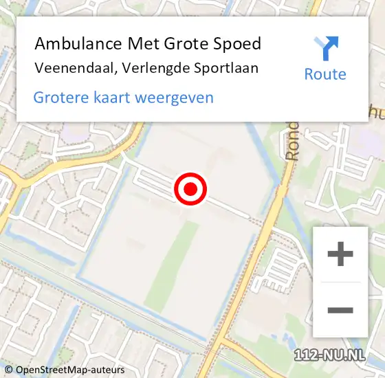 Locatie op kaart van de 112 melding: Ambulance Met Grote Spoed Naar Veenendaal, Verlengde Sportlaan op 26 mei 2018 08:46