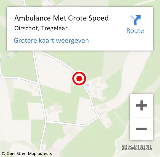 Locatie op kaart van de 112 melding: Ambulance Met Grote Spoed Naar Oirschot, Tregelaar op 26 mei 2018 10:17