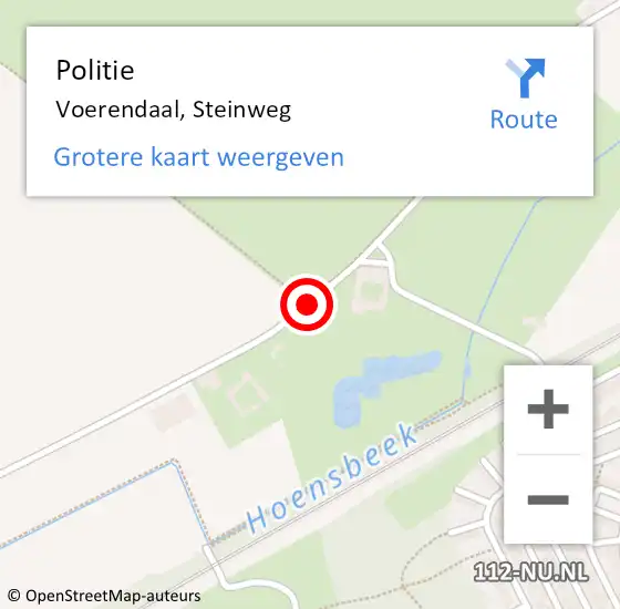 Locatie op kaart van de 112 melding: Politie Voerendaal, Steinweg op 26 mei 2018 10:53