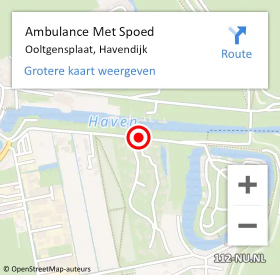 Locatie op kaart van de 112 melding: Ambulance Met Spoed Naar Ooltgensplaat, Havendijk op 26 mei 2018 11:01