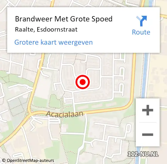 Locatie op kaart van de 112 melding: Brandweer Met Grote Spoed Naar Raalte, Esdoornstraat op 25 februari 2014 17:38