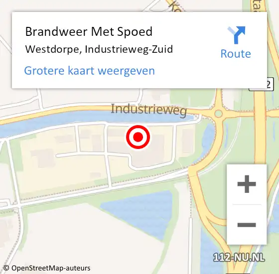 Locatie op kaart van de 112 melding: Brandweer Met Spoed Naar Westdorpe, Industrieweg-Zuid op 25 februari 2014 17:45