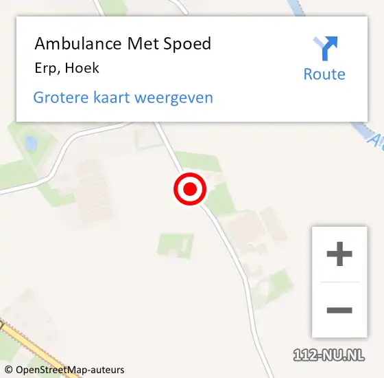 Locatie op kaart van de 112 melding: Ambulance Met Spoed Naar Erp, Hoek op 26 mei 2018 14:59