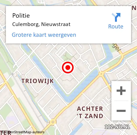 Locatie op kaart van de 112 melding: Politie Culemborg, Nieuwstraat op 26 mei 2018 15:12