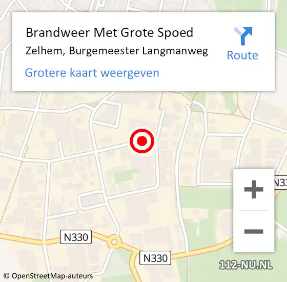 Locatie op kaart van de 112 melding: Brandweer Met Grote Spoed Naar Zelhem, Burgemeester Langmanweg op 26 mei 2018 15:24