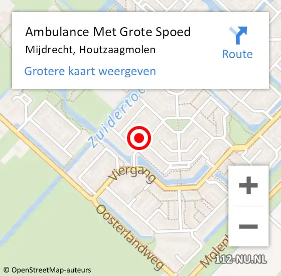 Locatie op kaart van de 112 melding: Ambulance Met Grote Spoed Naar Mijdrecht, Houtzaagmolen op 26 mei 2018 15:43