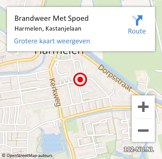 Locatie op kaart van de 112 melding: Brandweer Met Spoed Naar Harmelen, Kastanjelaan op 26 mei 2018 16:04