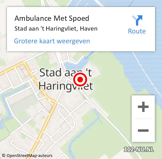 Locatie op kaart van de 112 melding: Ambulance Met Spoed Naar Stad aan 't Haringvliet, Haven op 26 mei 2018 16:21