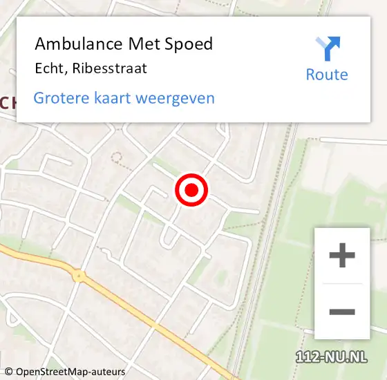 Locatie op kaart van de 112 melding: Ambulance Met Spoed Naar Echt, Bremstraat op 26 mei 2018 16:48