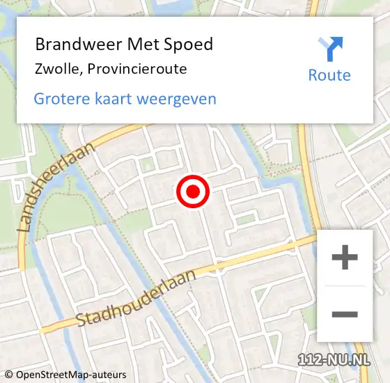 Locatie op kaart van de 112 melding: Brandweer Met Spoed Naar Zwolle, Provincieroute op 26 mei 2018 17:19