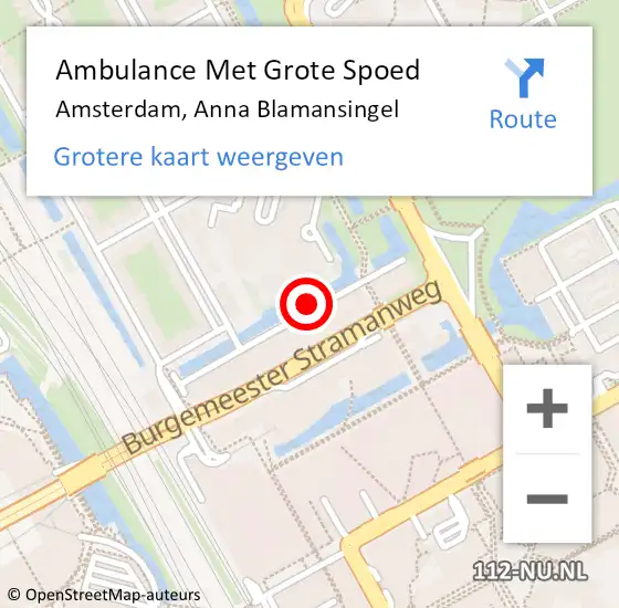 Locatie op kaart van de 112 melding: Ambulance Met Grote Spoed Naar Amsterdam, Anna Blamansingel op 26 mei 2018 18:12