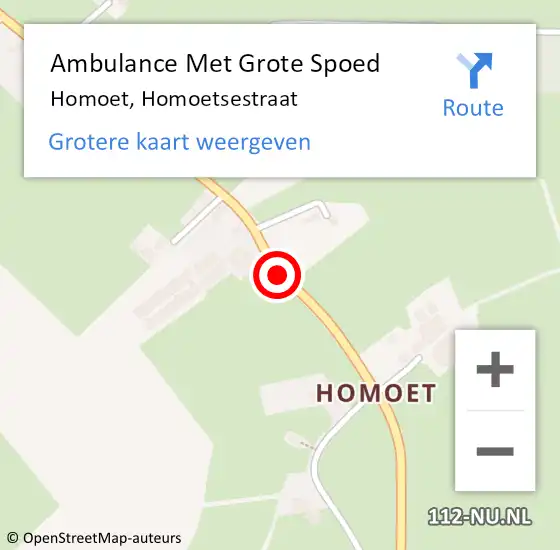 Locatie op kaart van de 112 melding: Ambulance Met Grote Spoed Naar Homoet, Homoetsestraat op 26 mei 2018 18:24