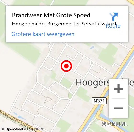 Locatie op kaart van de 112 melding: Brandweer Met Grote Spoed Naar Hoogersmilde, Burgemeester Servatiusstraat op 26 mei 2018 19:08