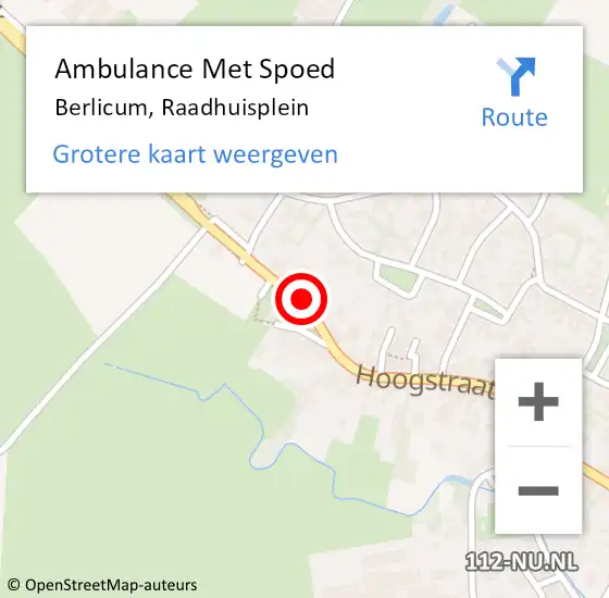 Locatie op kaart van de 112 melding: Ambulance Met Spoed Naar Berlicum, Raadhuisplein op 26 mei 2018 19:45