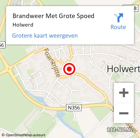 Locatie op kaart van de 112 melding: Brandweer Met Grote Spoed Naar Holwerd, Leeuwarderweg op 26 mei 2018 20:23