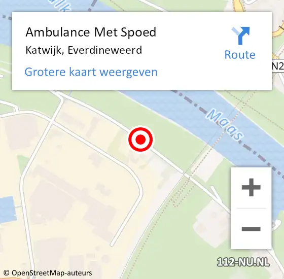 Locatie op kaart van de 112 melding: Ambulance Met Spoed Naar Katwijk, Everdineweerd op 26 mei 2018 20:27