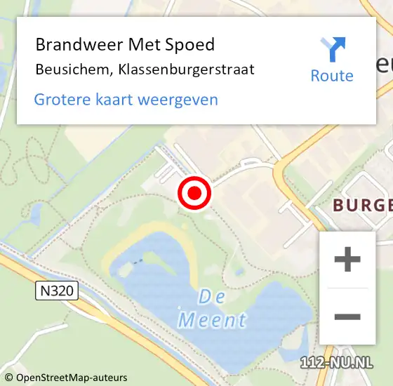 Locatie op kaart van de 112 melding: Brandweer Met Spoed Naar Beusichem, Klassenburgerstraat op 26 mei 2018 21:14