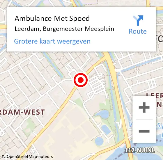 Locatie op kaart van de 112 melding: Ambulance Met Spoed Naar Leerdam, Burgemeester Meesplein op 26 mei 2018 22:17