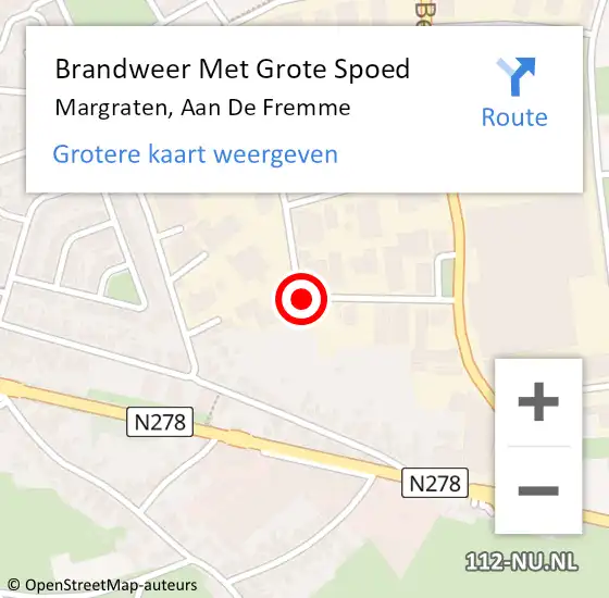 Locatie op kaart van de 112 melding: Brandweer Met Grote Spoed Naar Margraten, Aan De Fremme op 26 mei 2018 22:38