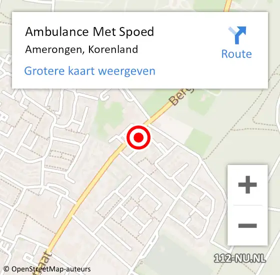 Locatie op kaart van de 112 melding: Ambulance Met Spoed Naar Amerongen, Korenland op 26 mei 2018 22:44