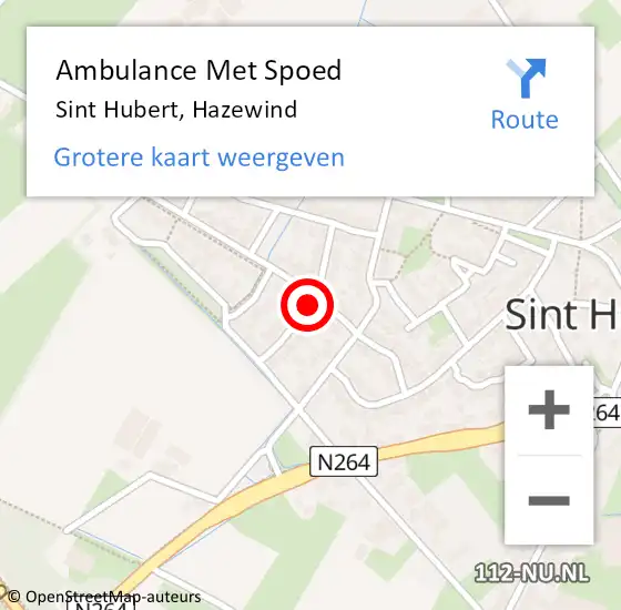 Locatie op kaart van de 112 melding: Ambulance Met Spoed Naar Sint Hubert, Hazewind op 26 mei 2018 22:50