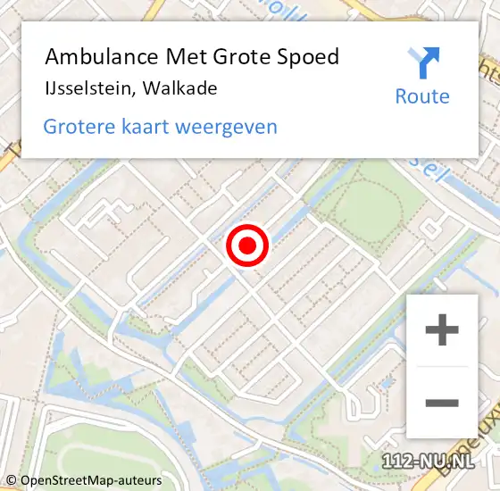 Locatie op kaart van de 112 melding: Ambulance Met Grote Spoed Naar IJsselstein, Walkade op 26 mei 2018 22:58