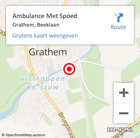 Locatie op kaart van de 112 melding: Ambulance Met Spoed Naar Grathem, Beeklaan op 25 februari 2014 18:49