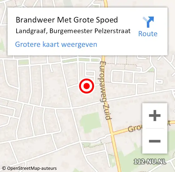 Locatie op kaart van de 112 melding: Brandweer Met Grote Spoed Naar Landgraaf, Burgemeester Pelzerstraat op 26 mei 2018 23:28