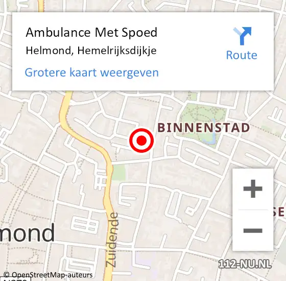 Locatie op kaart van de 112 melding: Ambulance Met Spoed Naar Helmond, Hemelrijksdijkje op 27 mei 2018 00:57