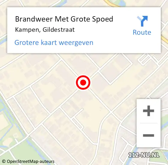 Locatie op kaart van de 112 melding: Brandweer Met Grote Spoed Naar Kampen, Energiestraat op 27 mei 2018 01:21