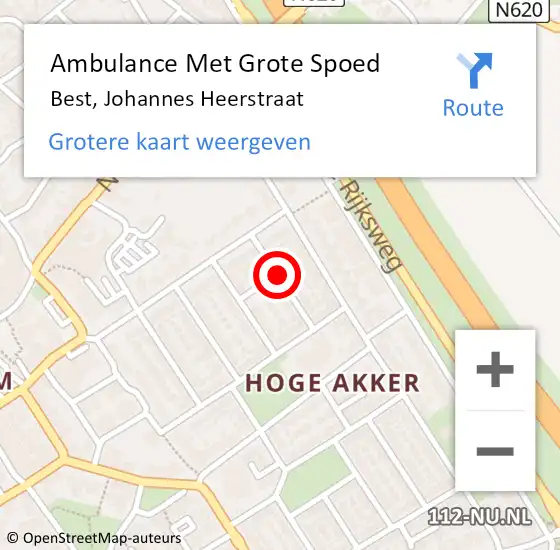 Locatie op kaart van de 112 melding: Ambulance Met Grote Spoed Naar Best, Johannes Heerstraat op 27 mei 2018 02:01