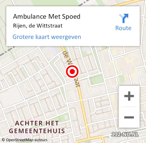 Locatie op kaart van de 112 melding: Ambulance Met Spoed Naar Rijen, de Wittstraat op 27 mei 2018 03:05